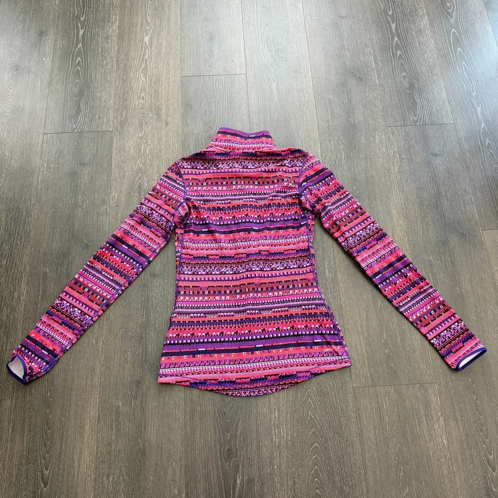 Nike Pro Dri Fit Running Shirt Half Zip Aztec Long Sleeve Womens S Athleisure - Picture 9 of 9
